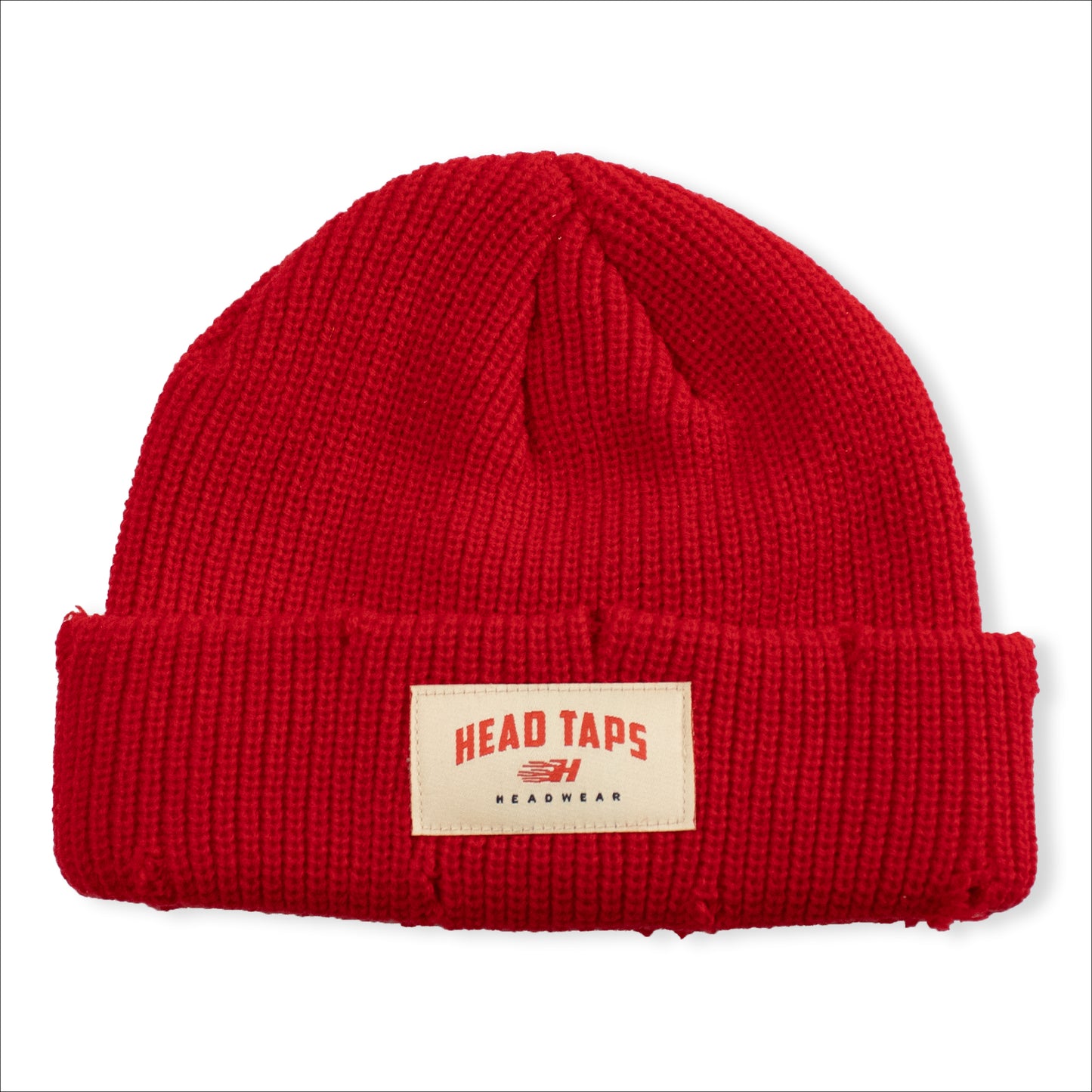 Distressed Fisherman Beanie - RED
