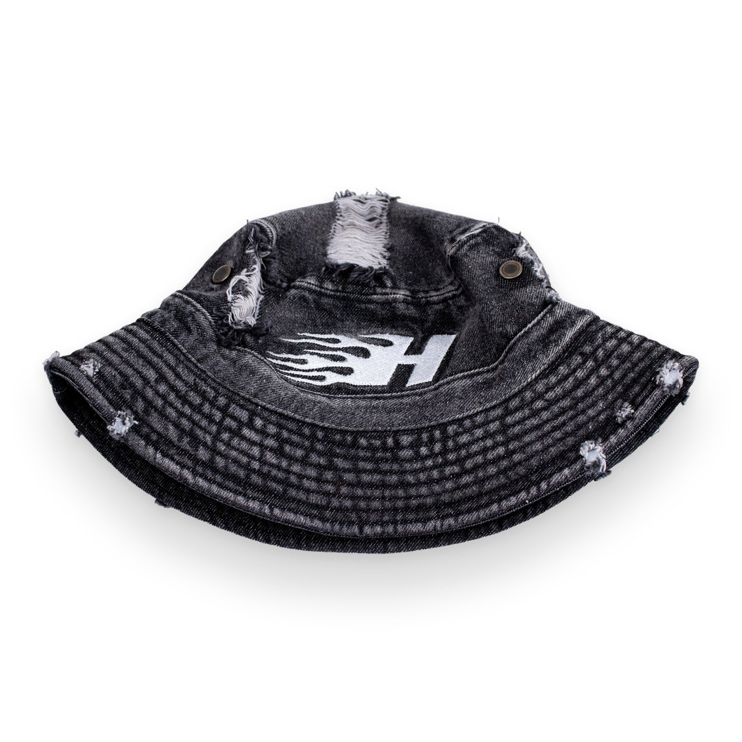 Distressed Bucket Hat - Black