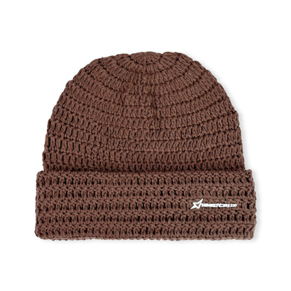 Extended Crochet Beanie - Brown