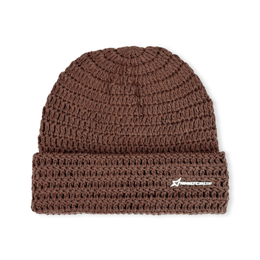 Extended Crochet Beanie - Brown