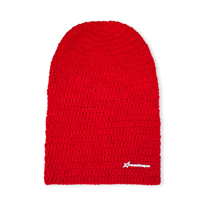 Extended Crochet Beanie - Red