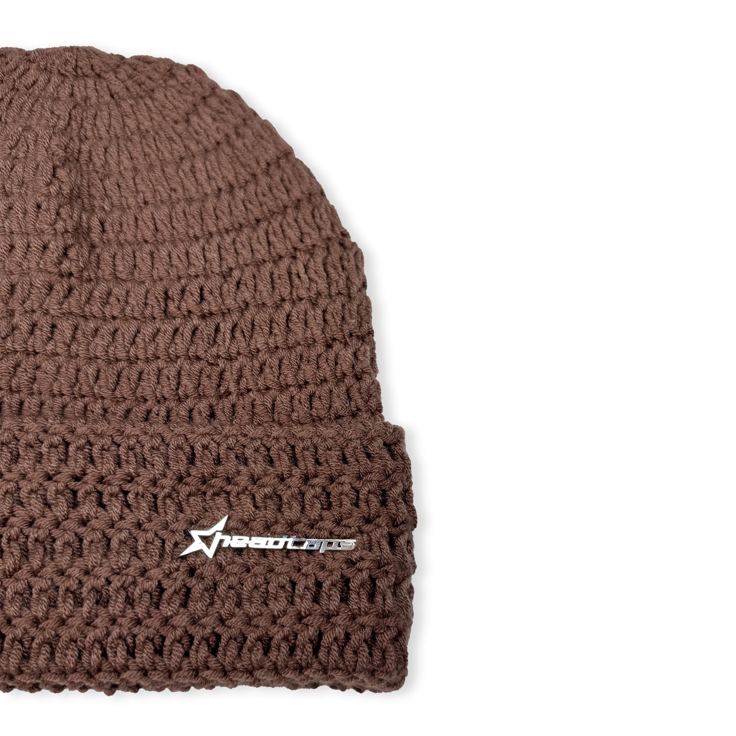 Extended Crochet Beanie - Brown
