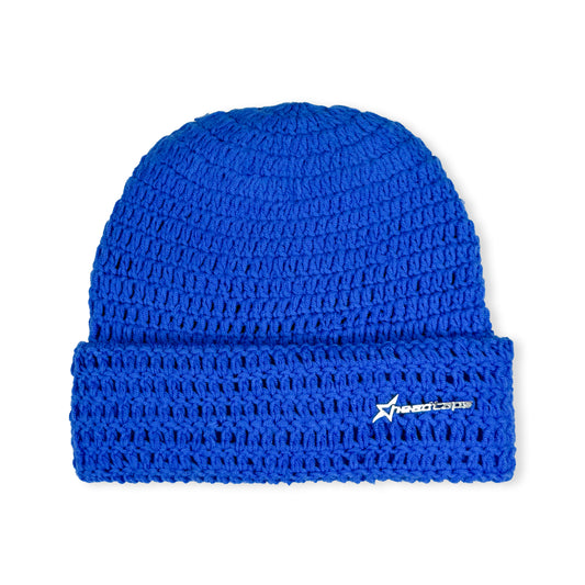 Extended Crochet Beanie (Blue)